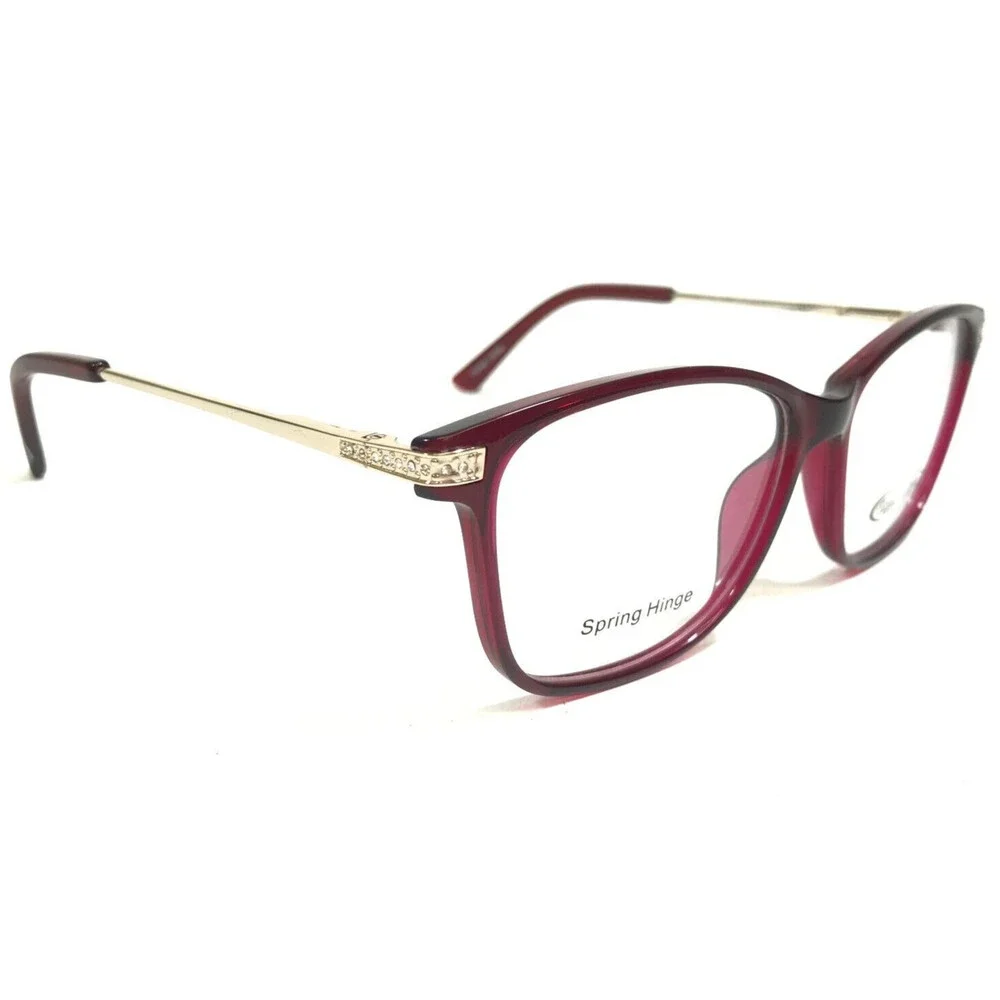 Eight to Eighty Eyeglasses Frames BRIANNA BURGUNDY Red Gold Square 53-18-135